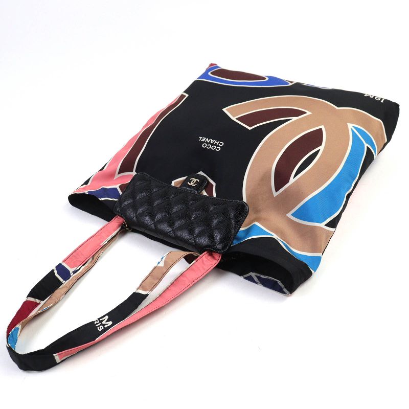 CHANEL Coco Mark Caviar Skin Chain Shoulder Eco Bag Random Serial Black