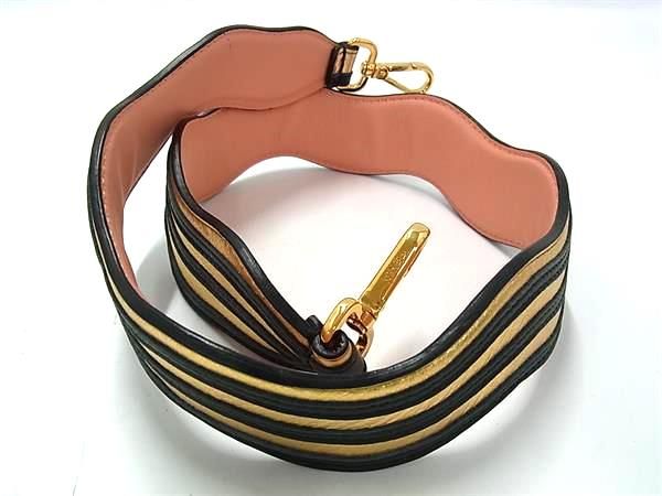 Fendi Strap You Leather Shoulder Strap For Bag Shoulder Strap In Gold Tone