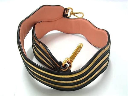 Fendi Strap You Leather Shoulder Strap For Bag Shoulder Strap In Gold Tone