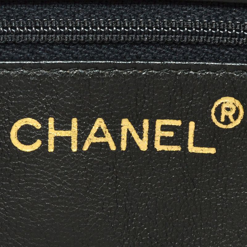 Chanel Coco Mark Matelasse Chain Shoulder Bag Caviar Skin Black Gold Hardware