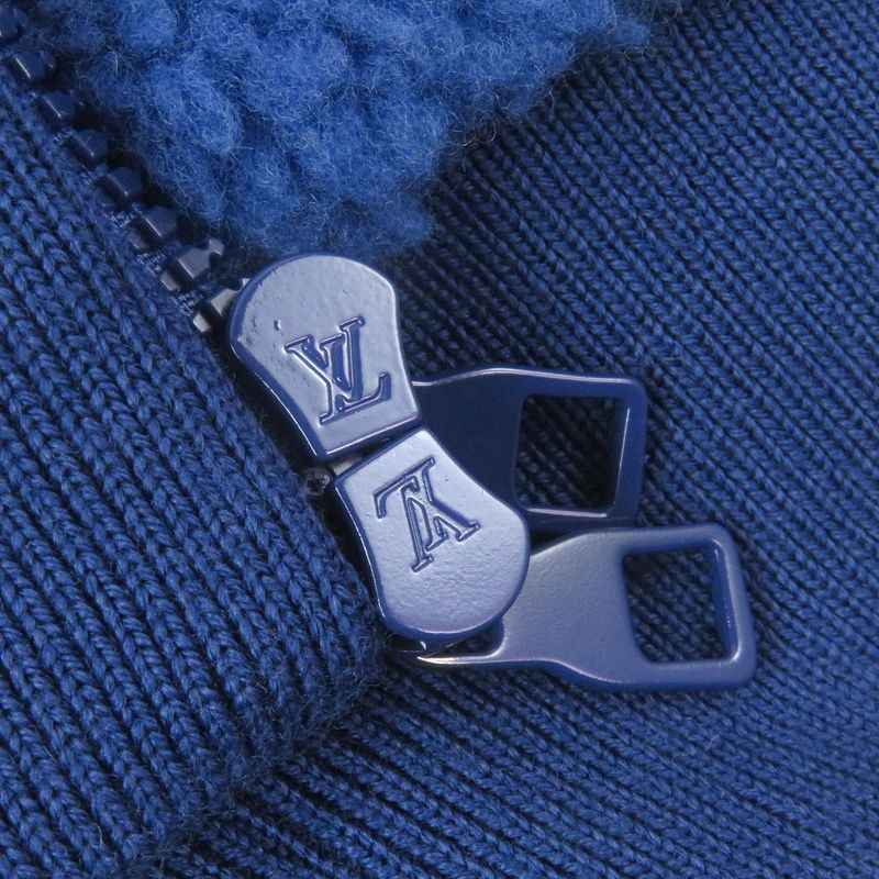 Louis Vuitton Yayoi Kusama 23AW Face Zip-up Fleece Jacket Blouson Blue XS Made