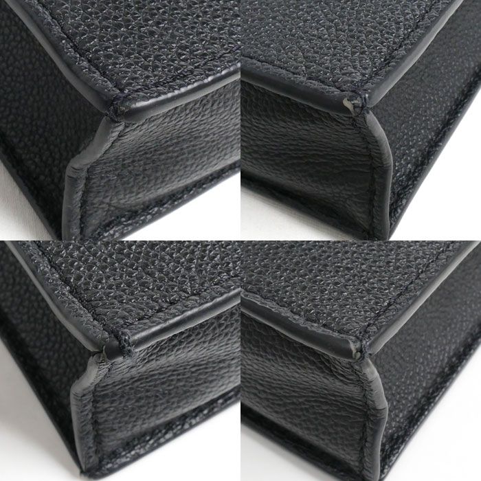Louis Vuitton Petite Sac Pla 2way Shoulder Bag Monogram Empreinte Black Beige