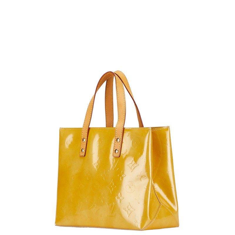 Louis Vuitton Monogram Vernis Reed PM M91144 Beige Patent Leather Women Louis