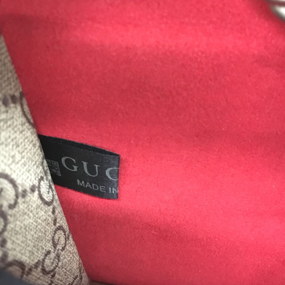 Gucci Duonysus Shoulder Bag GG Supreme Gray X Red Gray X Red