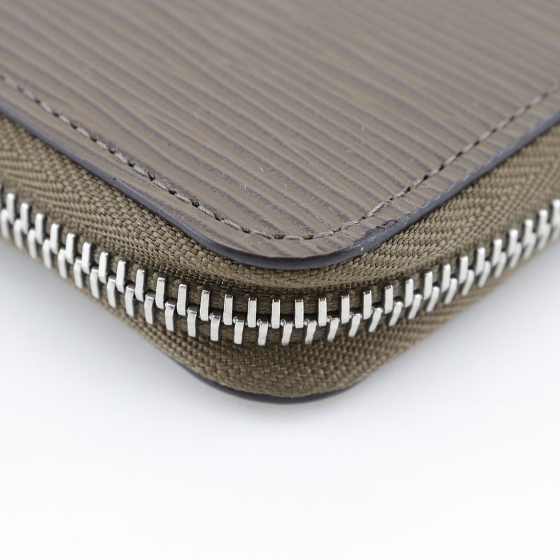 Louis Vuitton Zippy Wallet Vertical M60967 Epi Leather Taupe Brown Ca1165