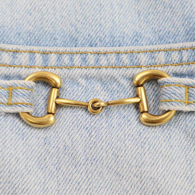 Gucci Straight Leg Horsebit Denim Pants 666799 Xdbyd Indigo 26