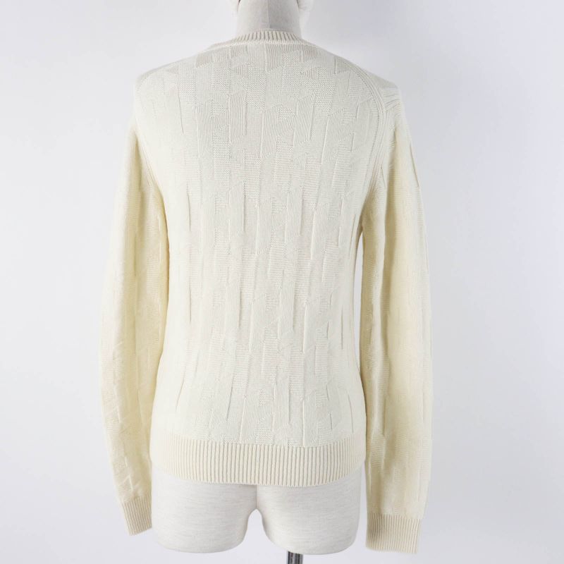 Hermes 23AW 3h2617d4 Wool H Motif Crewneck Long Sleeve Knit Pullover Ivory 34