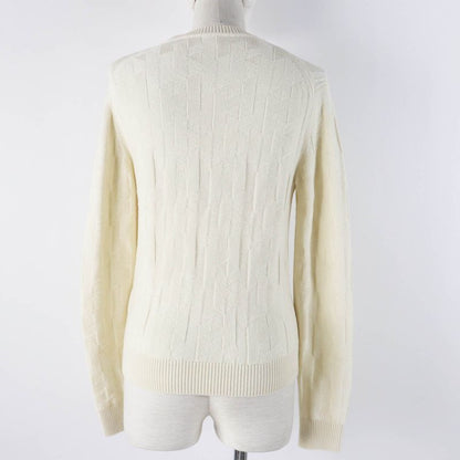 Hermes 23AW 3h2617d4 Wool H Motif Crewneck Long Sleeve Knit Pullover Ivory 34