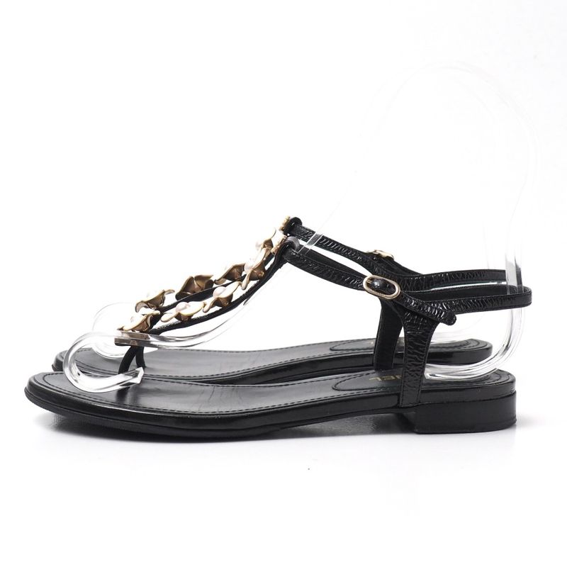 Chanel Sandals Size 35C Thong Sandals Ankle Strap Shoes CC Coco Mark Imitation