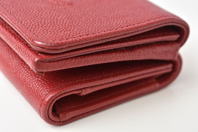 Unused Chanel Mini Wallet Trifold Wallet Caviar Skin Dahl Cles D