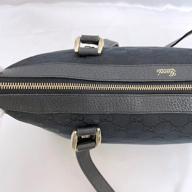 Gucci Tote Bag Black GG Canvas 141470 Excellent Condition Canvas