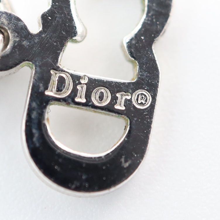 Christian DIOR Bracelet Cube 4charm Approx 5.9g Silver Color Accessories Bag