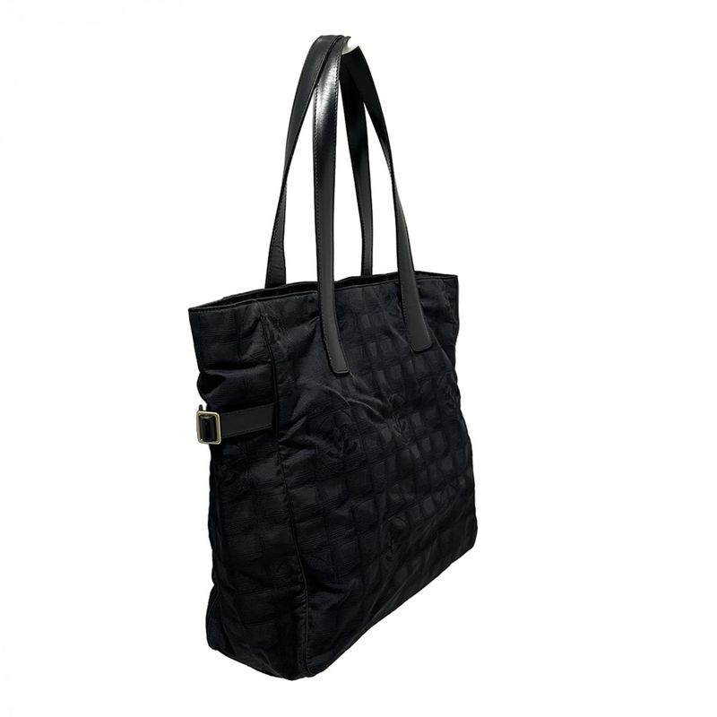 Chanel New Travel Line Tote GM Black Leather
