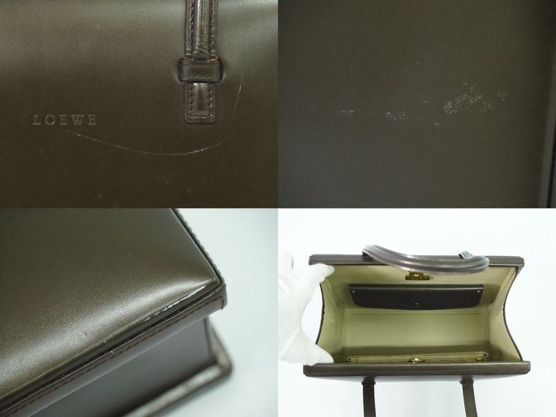 Authentic Loewe Leather Handbag Brown Bag Pre-owned [follow-up Discount