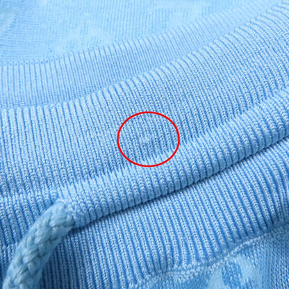 Louis Vuitton 24SS Silk Monogram Jacquard Top Jogging Pants Setup Light Blue S