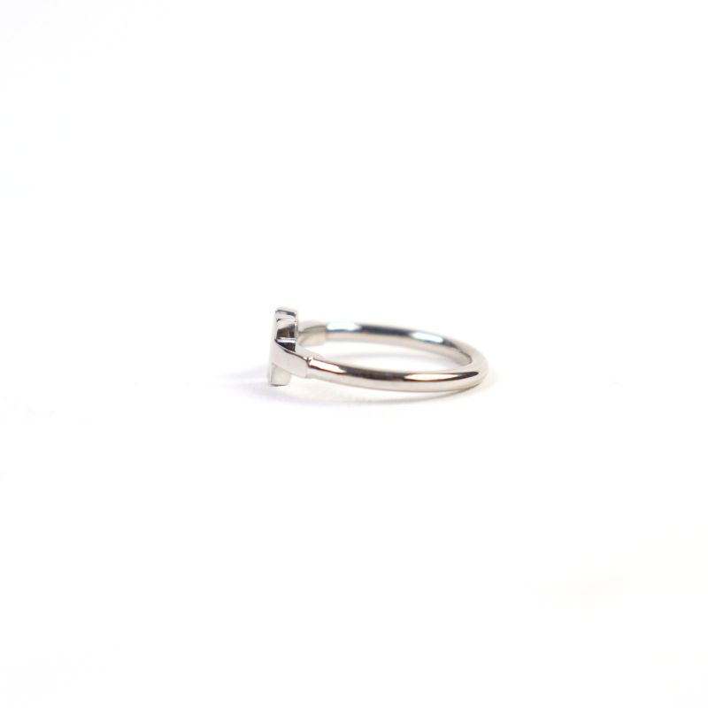 Tiffany & Co T-wire Ring 18K White Gold Accessory Ring Silver Size 7 Equivalent