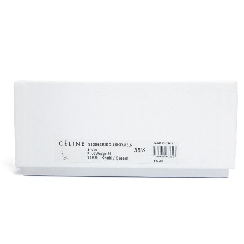 Celine Phoebe Period Knot Wedge 85 Ankle Strap Wedge Sandals 35.5 Equivalent to