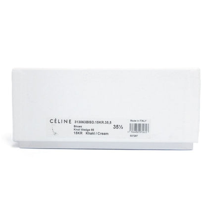 Celine Phoebe Period Knot Wedge 85 Ankle Strap Wedge Sandals 35.5 Equivalent to