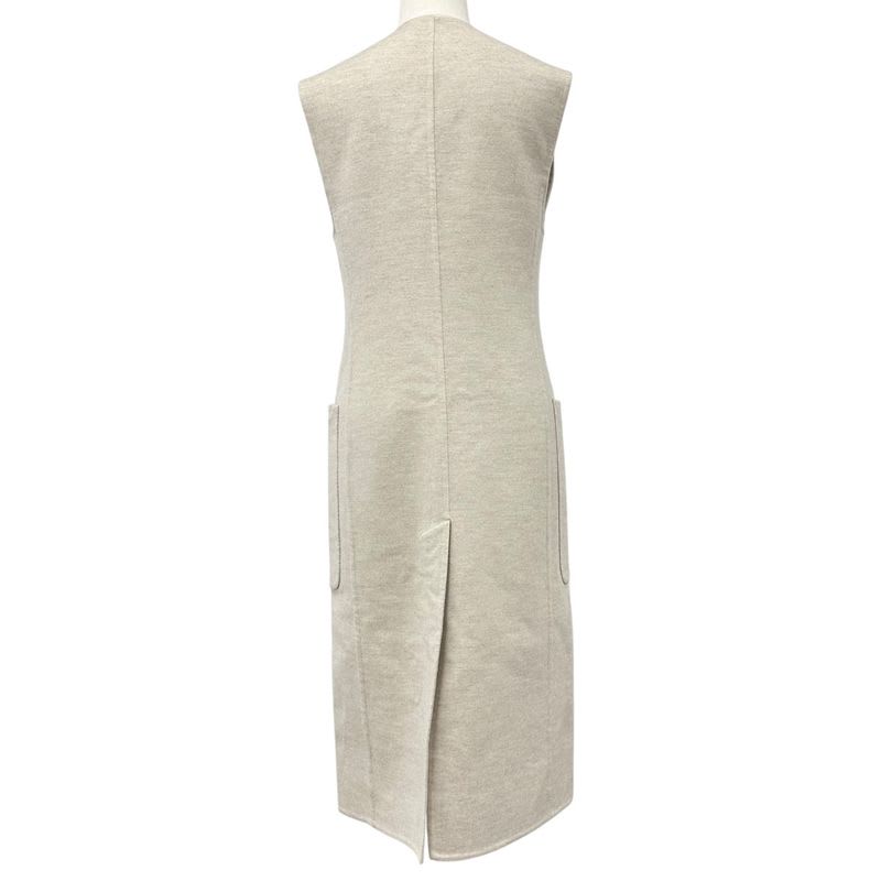 Hermes Outer Cashmere Beige Long Vest Gilet