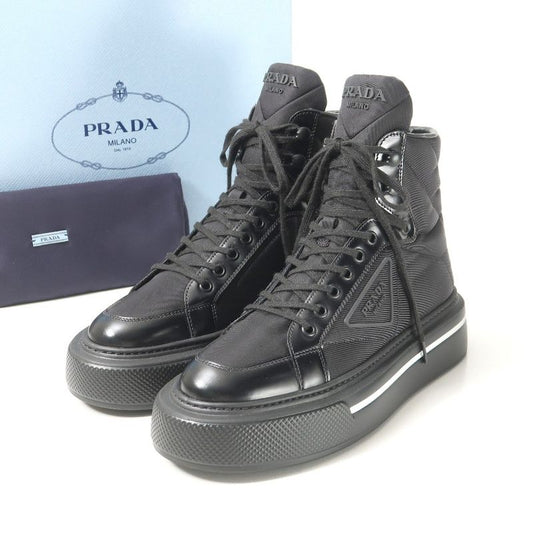 2022awPrada Macro HIGH TOP Sneakers Size 37 High Cut Triangle Logo Re-nylon