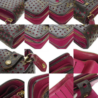 Louis Vuitton Bifold Wallet M95188 Monogram Perfot Fuchsia Brown Gold Hardware