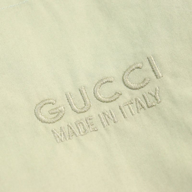 Gucci 24SS 762164 Cotton 100% Logo Embroidery Button-down Long Sleeve Shirt