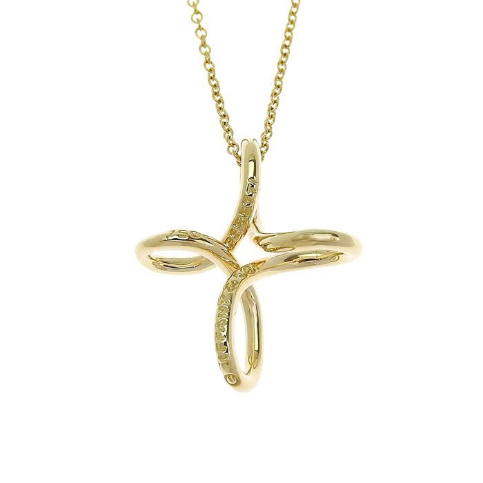 Tiffany & Co Infinity Cross Necklace 18K Yellow Gold 750 Yellow Gold 40.5cm
