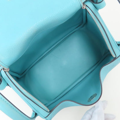 Hermes Lindy 26 Blue Heart Taurillon Clemence Handbag Shoulder - T