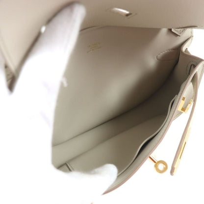 Hermes Gipsyère Mini Beton Evercolor Gold Hardware Handbag Engraved B With Box