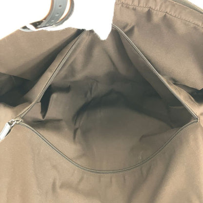 Gucci Dark Brown Silver Hardware GG Canvas/leather 196356 Boston Bag Unisex