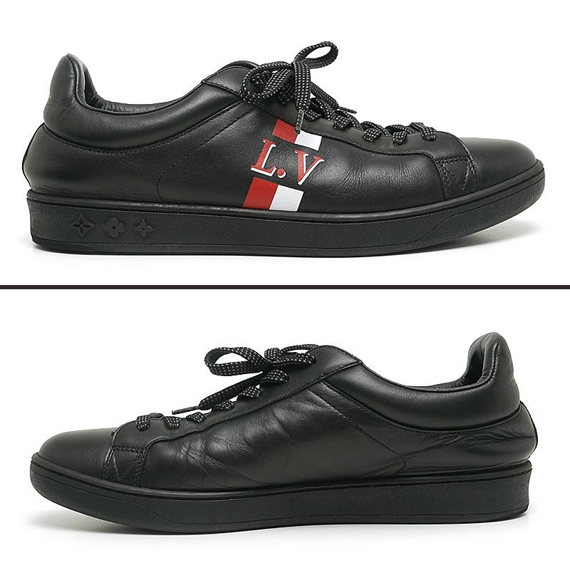 Louis Vuitton Luxembourg Line Sneakers 5.5 Leather Black