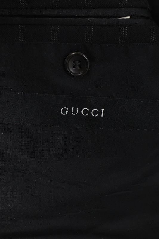 Gucci 107245 Z9525 Peaked Lapel 2B Striped Jacket Men's 44