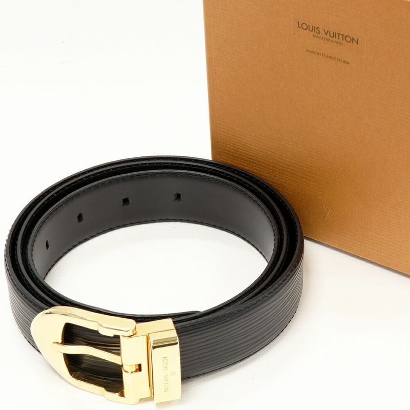 Louis Vuitton Men's Belt Epi Noir Black Santure Classic 30mm (118in) 110/44