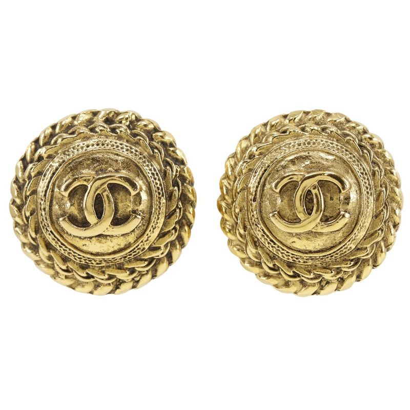 Chanel Coco Mark Vintage Gold Plated Ladies 23.8g Earring
