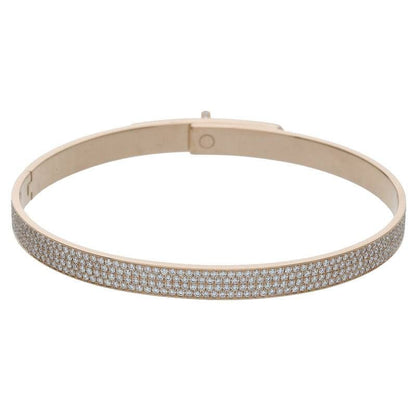 Hermes Kelly PM 18K Full Pave Diamond Bracelet Men's LG
