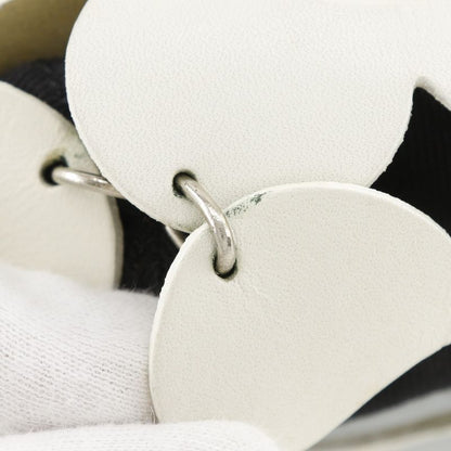 Celine Flower Leather And Canvas Off-white/black Women's Shoulder Bag