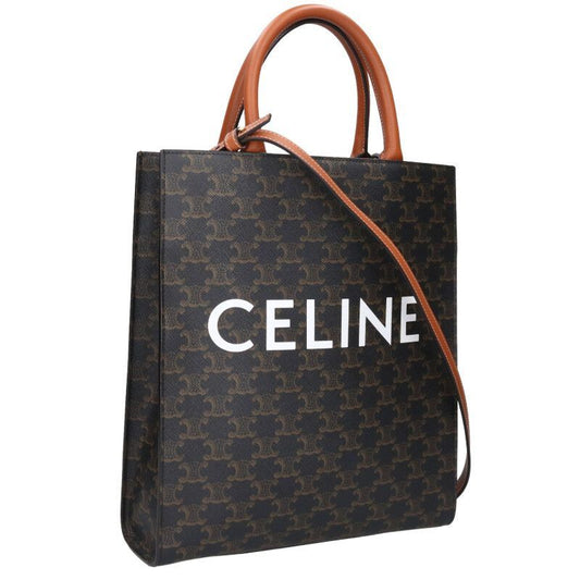 Celine Vertical Cabas Small Triomphe Logo Leather 2WAY Tote Bag Men's