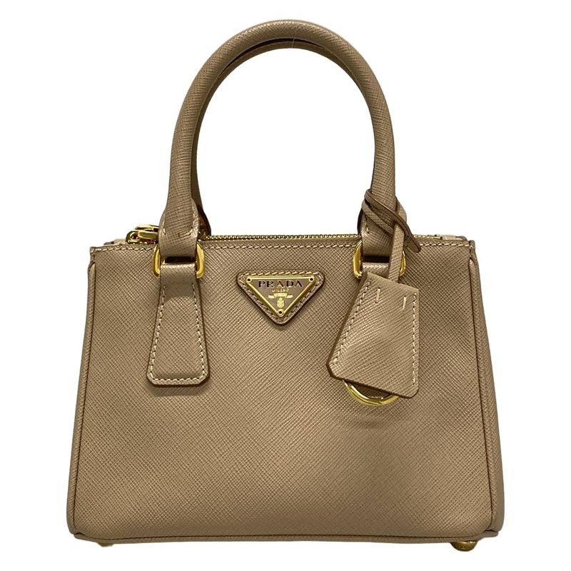 Prada Handbag Galleria Beige Mini Bag Leather