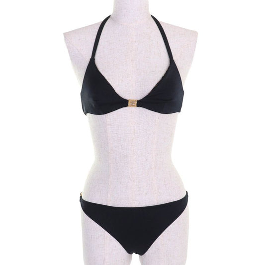 Fendi 2022 Fxbh60 Lined Zucca Pattern FF Logo Hardware Swimwear Bikini Top And