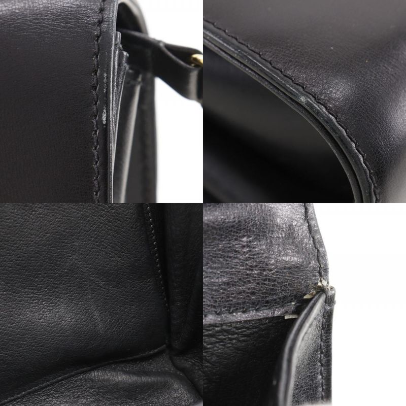 Gucci Old Gucci 2WAY Clutch Calf Black Ladies Shoulder Bag