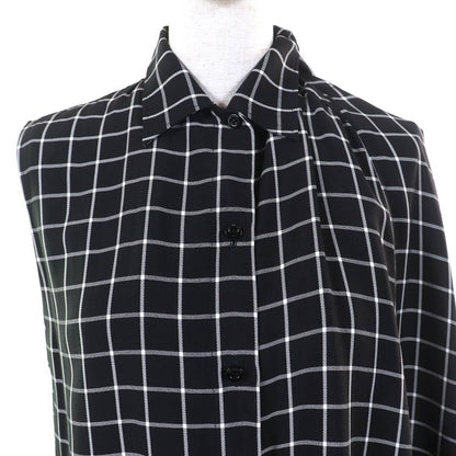 Balenciaga 556247 Checked Asymmetrical Cutoff Oversized Vest Sleeveless Dress
