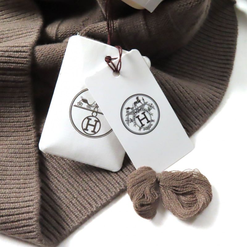 Hermes 23AW 3h2617d4 100% Wool H Motif Crewneck Long Sleeve Jacquard Knit Brown