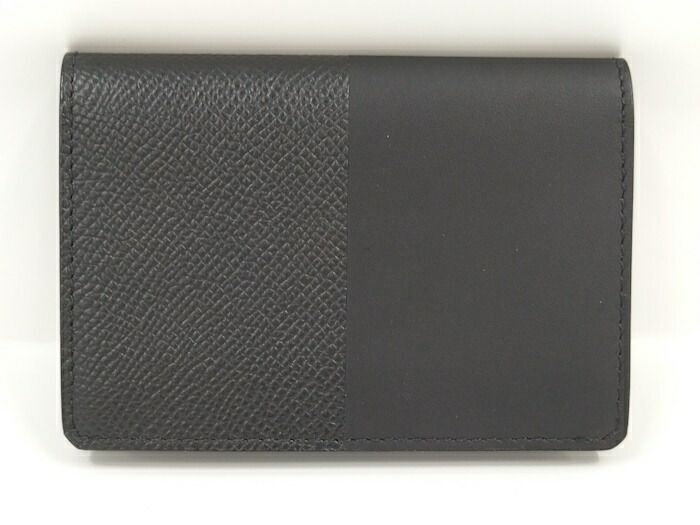 Hermes Manhattan Card Case Leather Black Stamped A