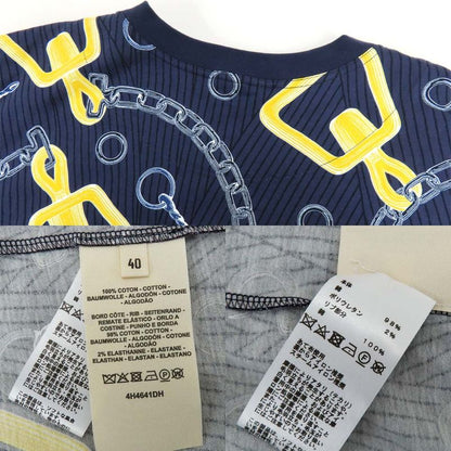 Hermes Boxy T-shirt Carre Idoscope Effect H4h4641dh 40 Navy Yellow
