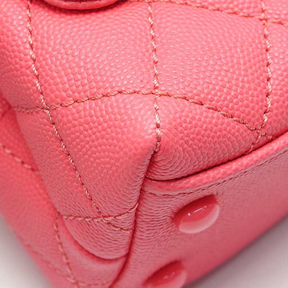Chanel Top Handle Mini Flap Bag Caviar Skin Pink