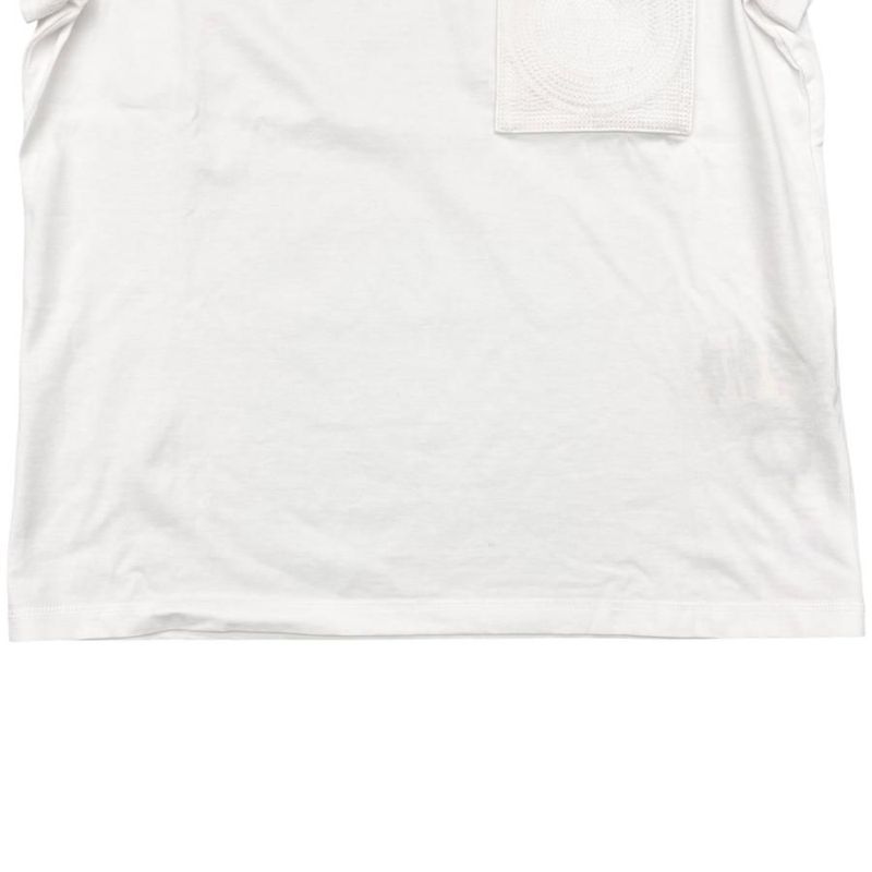 Hermes Short Sleeve T-Shirt H Logo Embroidered Pocket 3e4620dl Size 36 Cotton