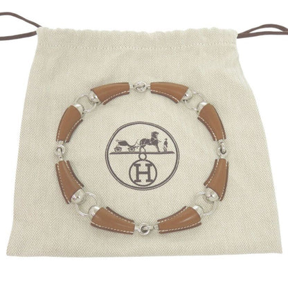 Hermes Epi Cours Ekestre Vaux Varenia/metal Fauve Silver Hardware W Engraved