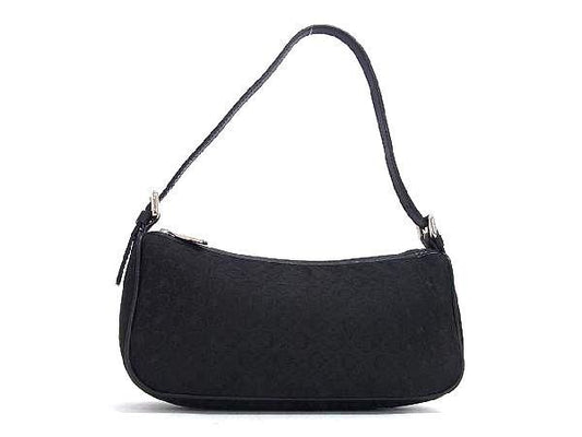 Celine C Macadam Canvas And Leather Handbag Mini Bag Ladies Black