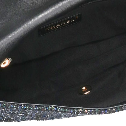 Chanel Faux Pearl Sequined Tweed Shoulder Bag Women's