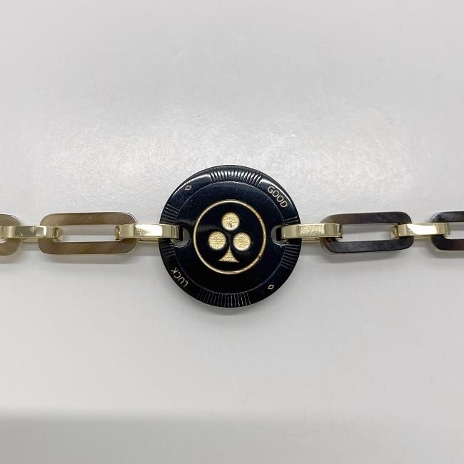 Hermes Bracelet Fet Vosges GM Black Gold Excellent Condition